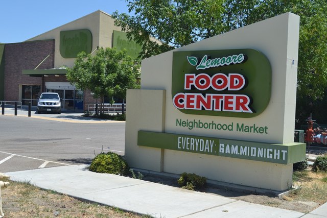 A new sign guards the entrance to the former Fresh and Easy market on Cinnamon Drive, just south of Lemoore Avenue.